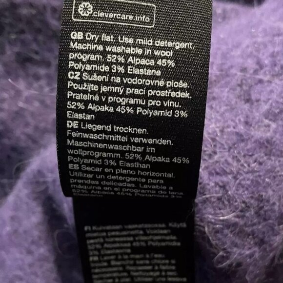 & Other Stories Alpaca Blend Round Neck Purple Sweater, XS - Picture 15 of 16